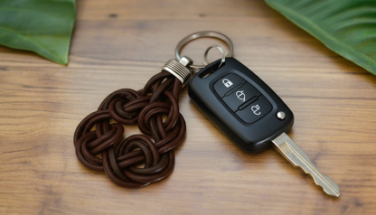 llavero de cuero con nudo celta de la paternidad