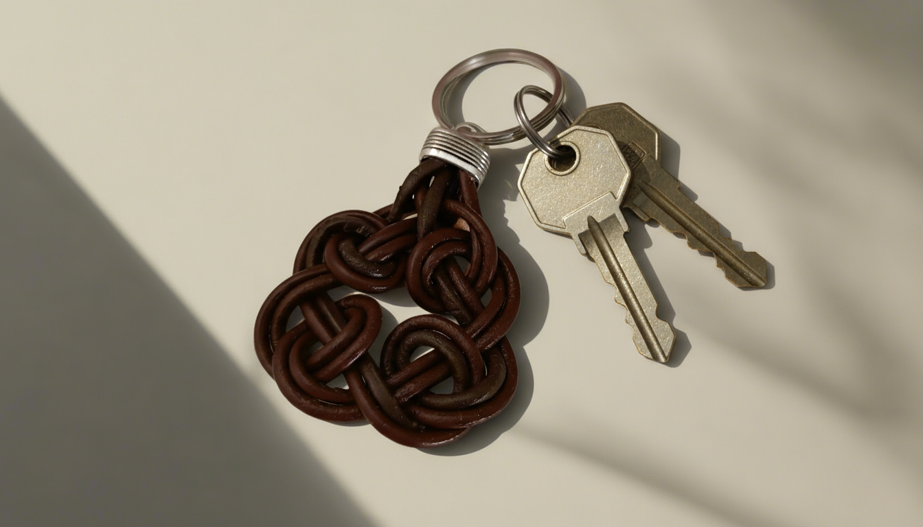 llavero de cuero con nudo celta de la paternidad