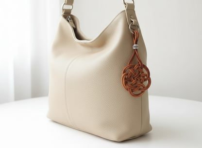 llavero de cuero con nudo celta del amor eterno