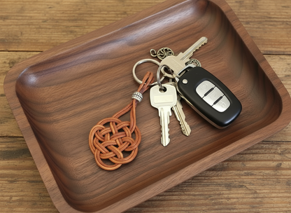 llavero de cuero con nudo celta del amor eterno