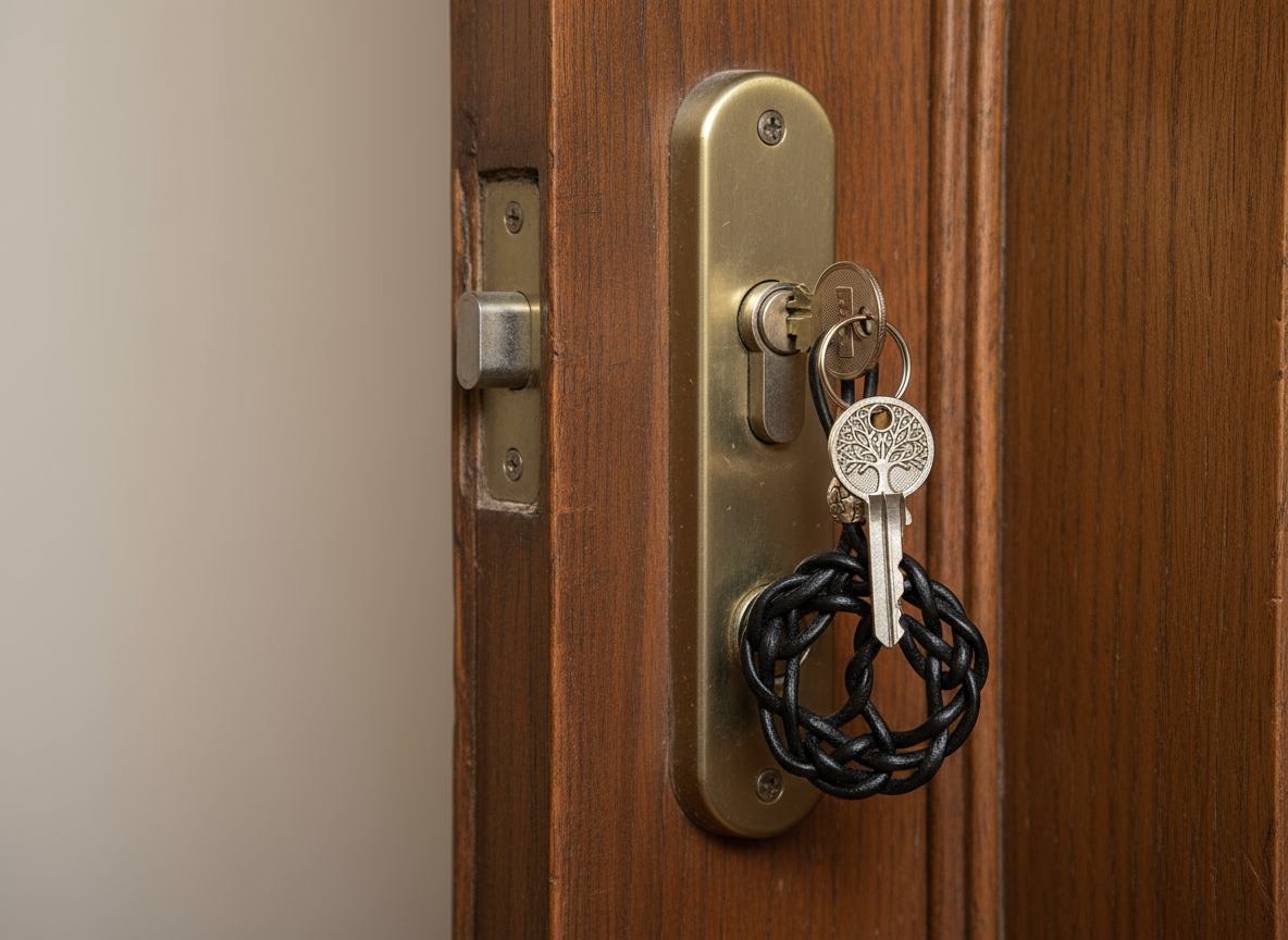 Llavero de cuero con símbolo celta árbol de la vida