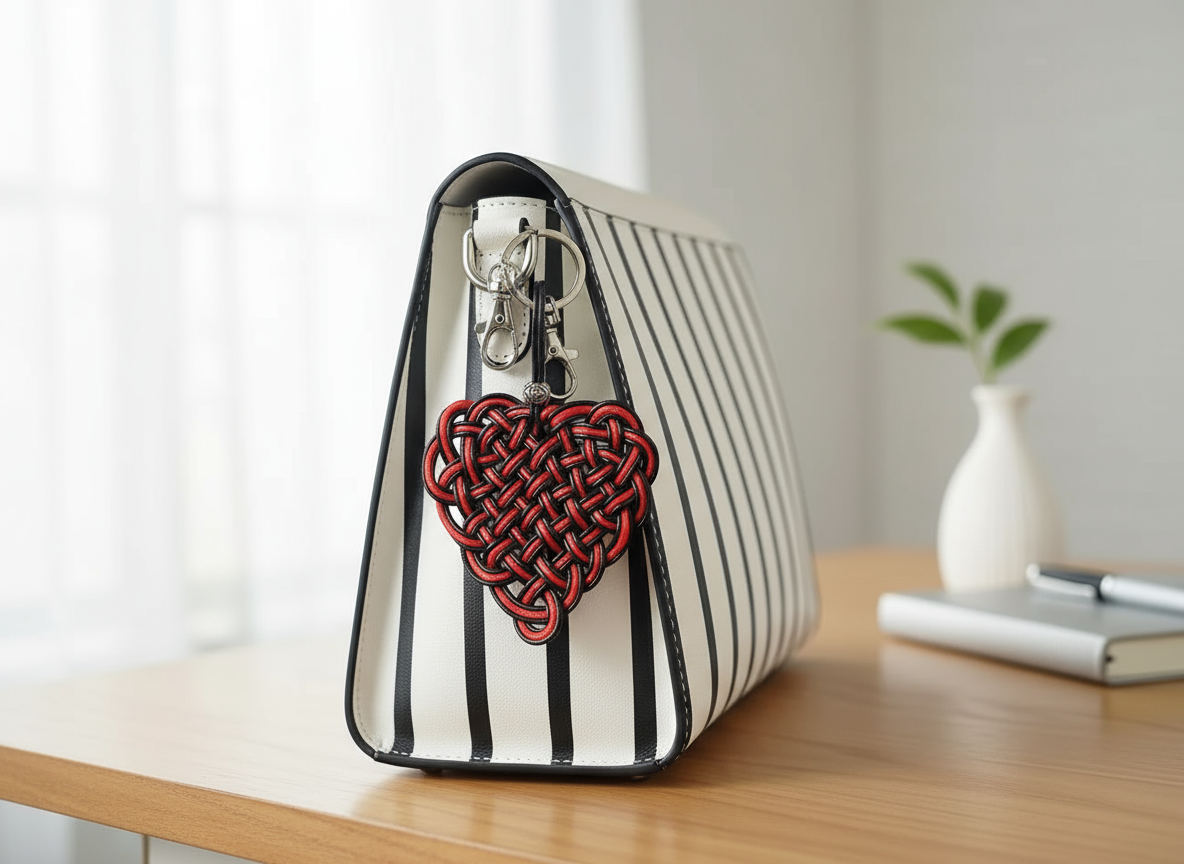 charm para bolso con forma de corazón