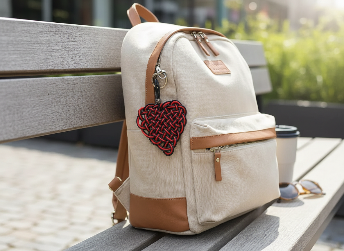 charm para bolso con forma de corazón