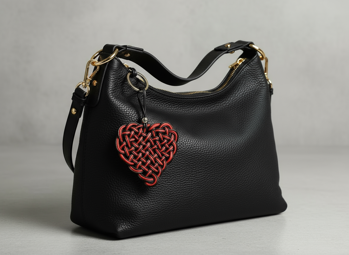charm para bolso con forma de corazón