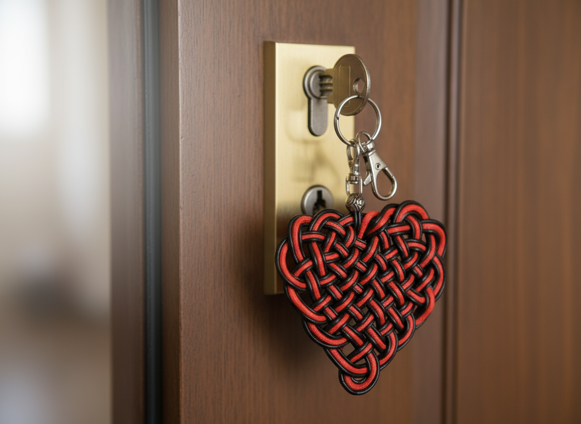 charm para bolso con forma de corazón