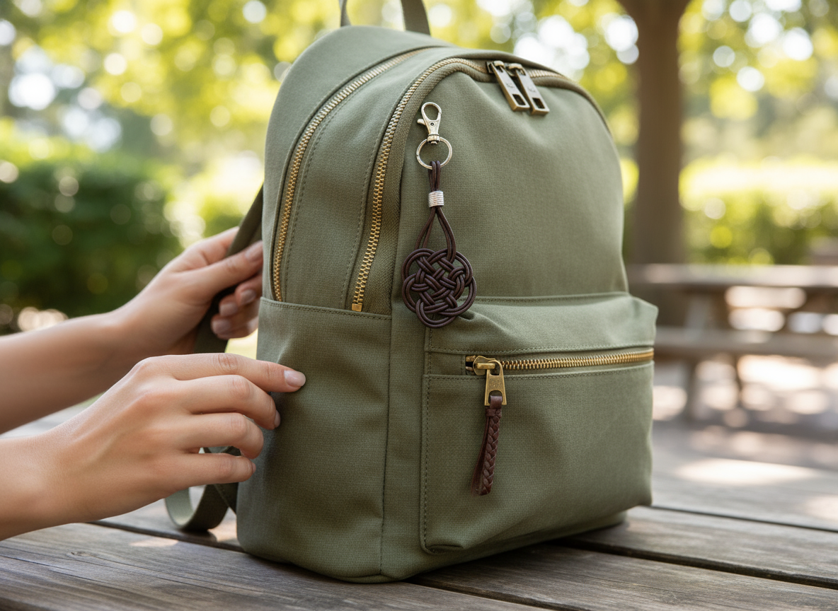 Porte-clés symbole celtique de l'amour éternel en cuir coloré