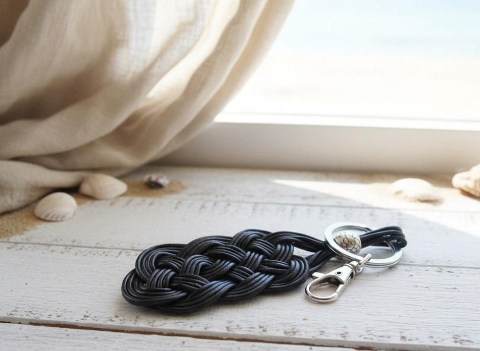 Llavero de cuero con nudo celta infinito para hombre y mujer, colgante para bolso con nudo celta,