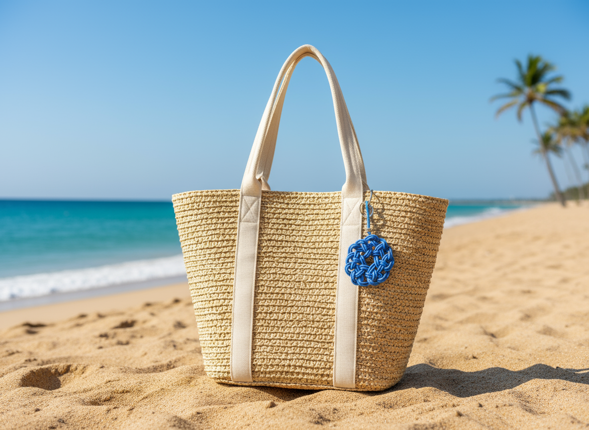 Porte-clés symbole celtique à cliquet en cuir et acier