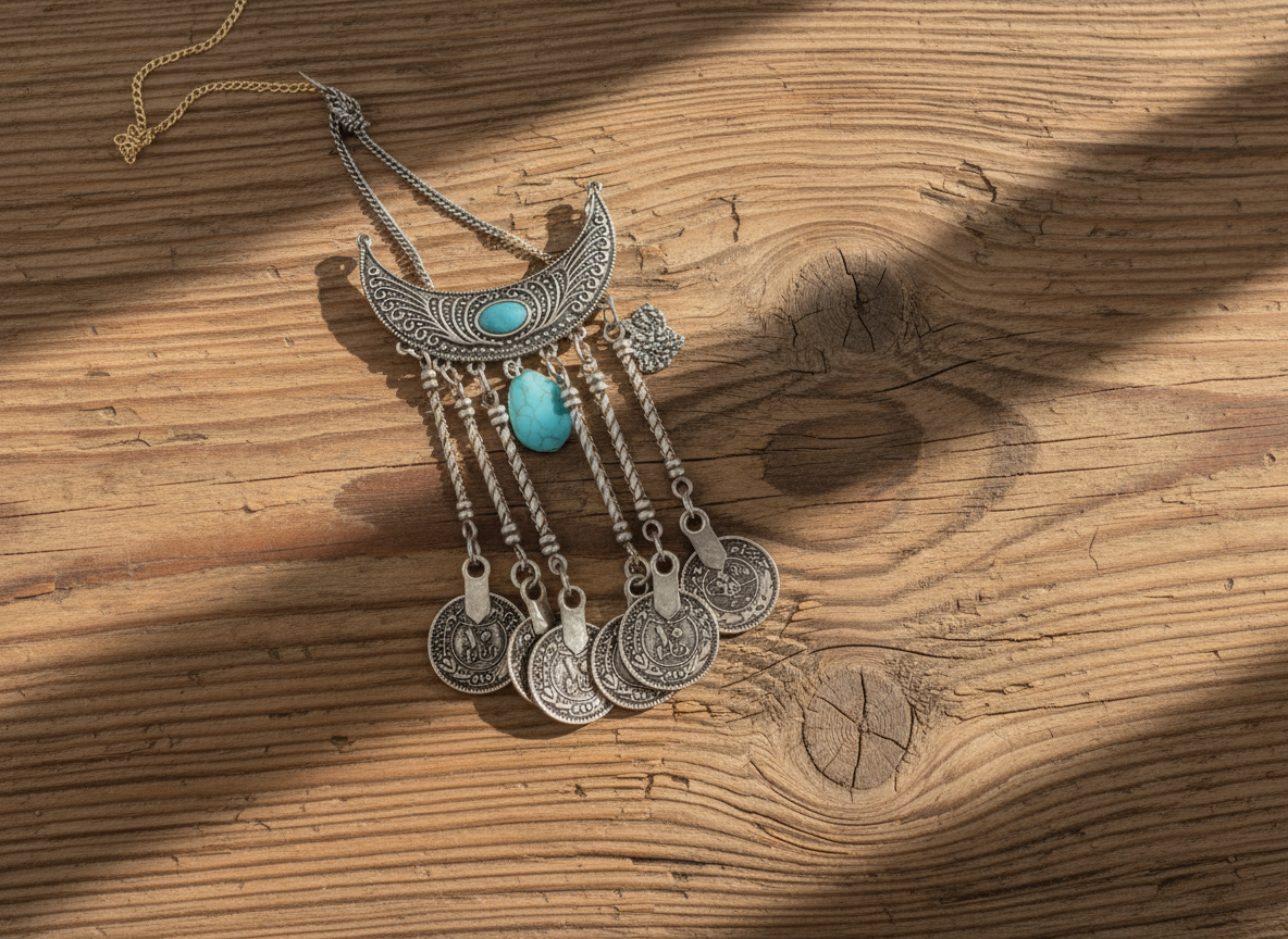 Bohemian leather necklace in shades of maroon