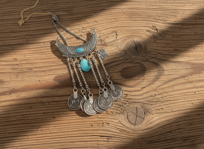 Bohemian leather necklace in shades of maroon