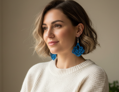 pendientes nudo celta azul