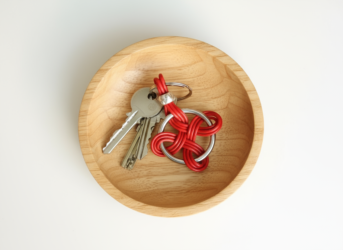 Llavero con el nudo de las brujas, talismán protector