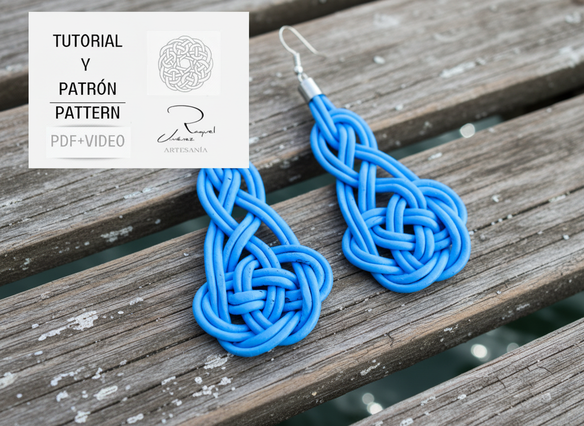 Tutorial to make macramé earrings with pattern