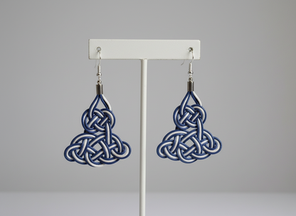 pendientes con nudo marinero en azul y blanco