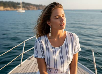 pendientes nacar y caracolas marinas