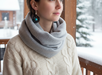 Pendientes con nudos de cuero y turquesa