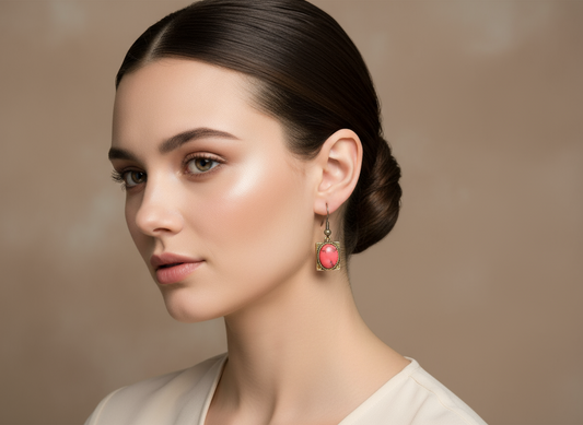Pendientes coral rojo bohemios
