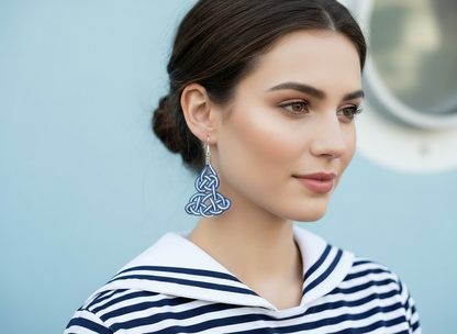 pendientes macrame rojo y negro