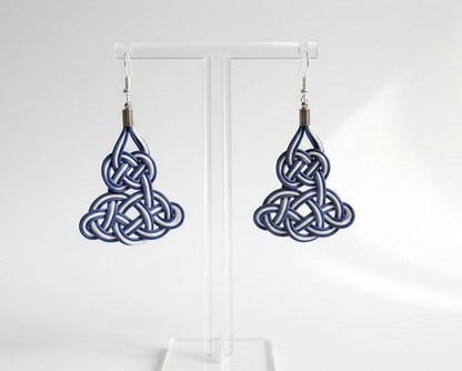 pendientes macrame rojo y negro