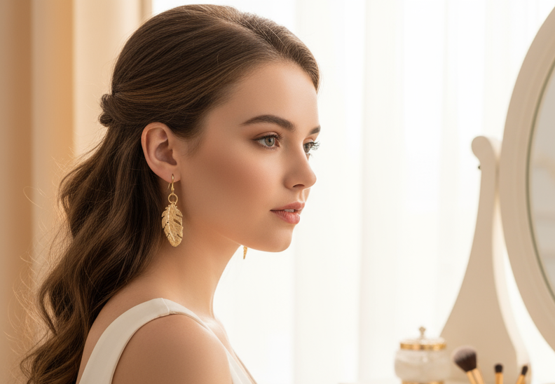 Pendientes de botón con forma de flores, pequeñas y delicadas dalias