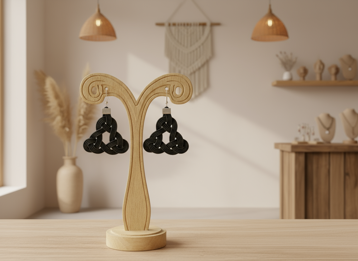 pendientes con el símbolo celta trinqueta