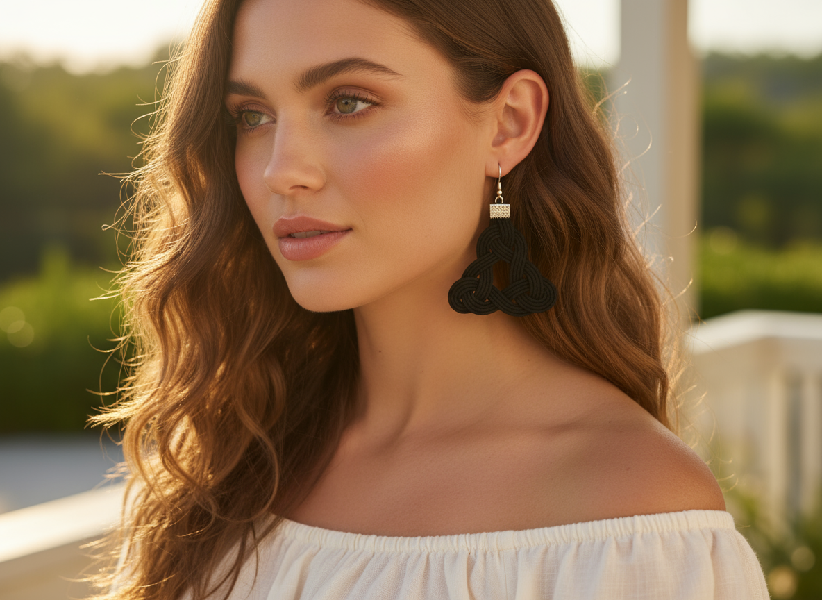 pendientes con el símbolo celta trinqueta