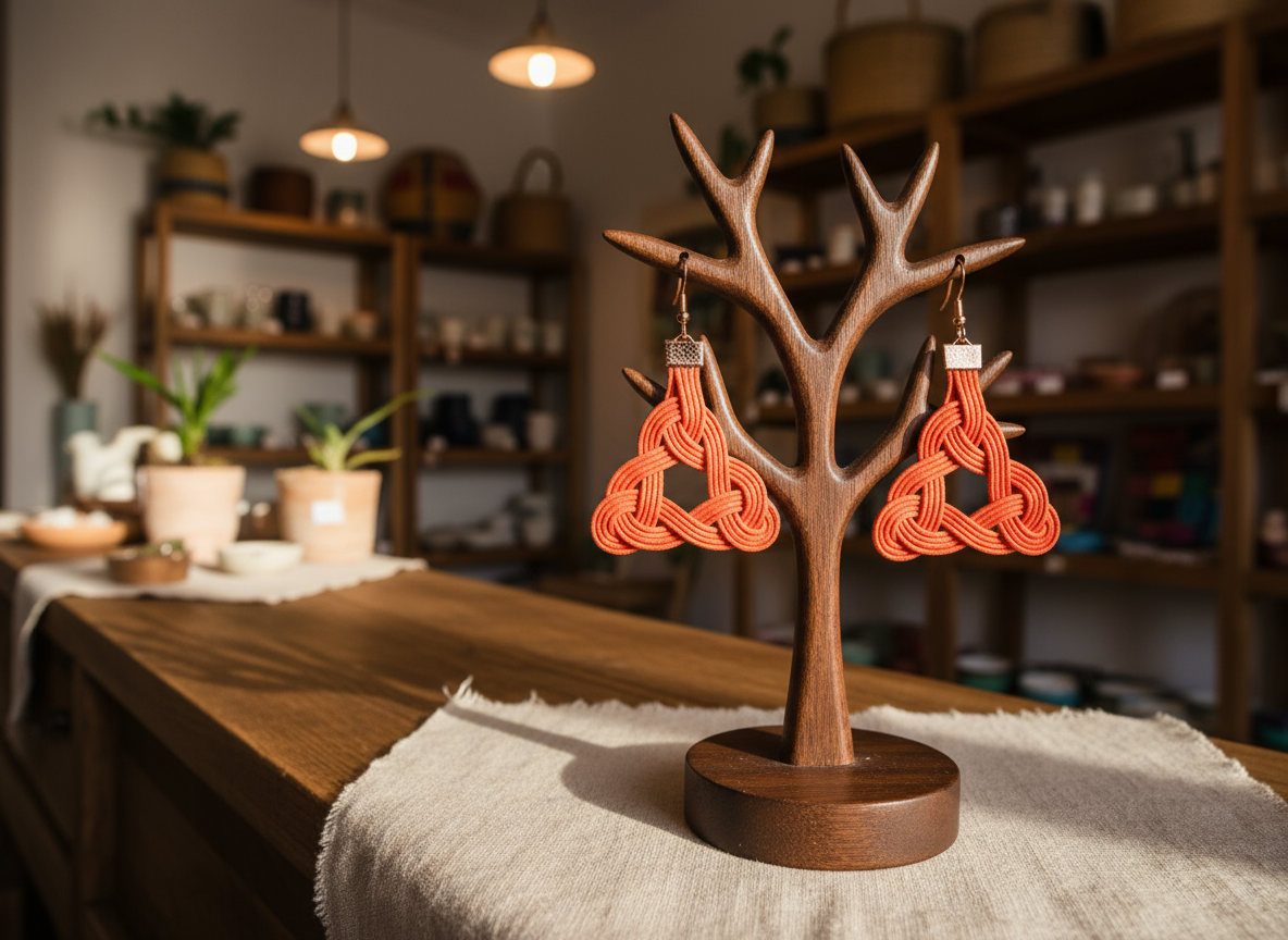 pendientes con el símbolo celta trinqueta