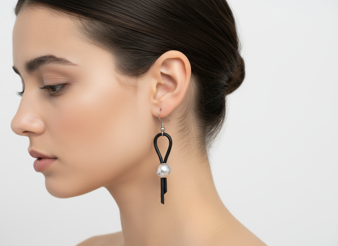 Pendientes largos de cuero y plata para estilo boho y hippie personalizados