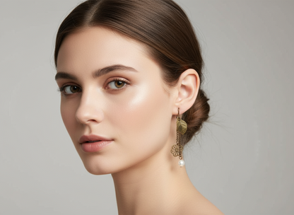 Boucle d'oreille vintage bohème et romantique