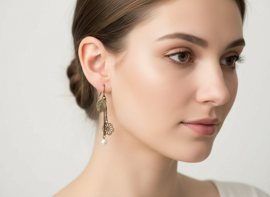 Boucle d'oreille vintage bohème et romantique