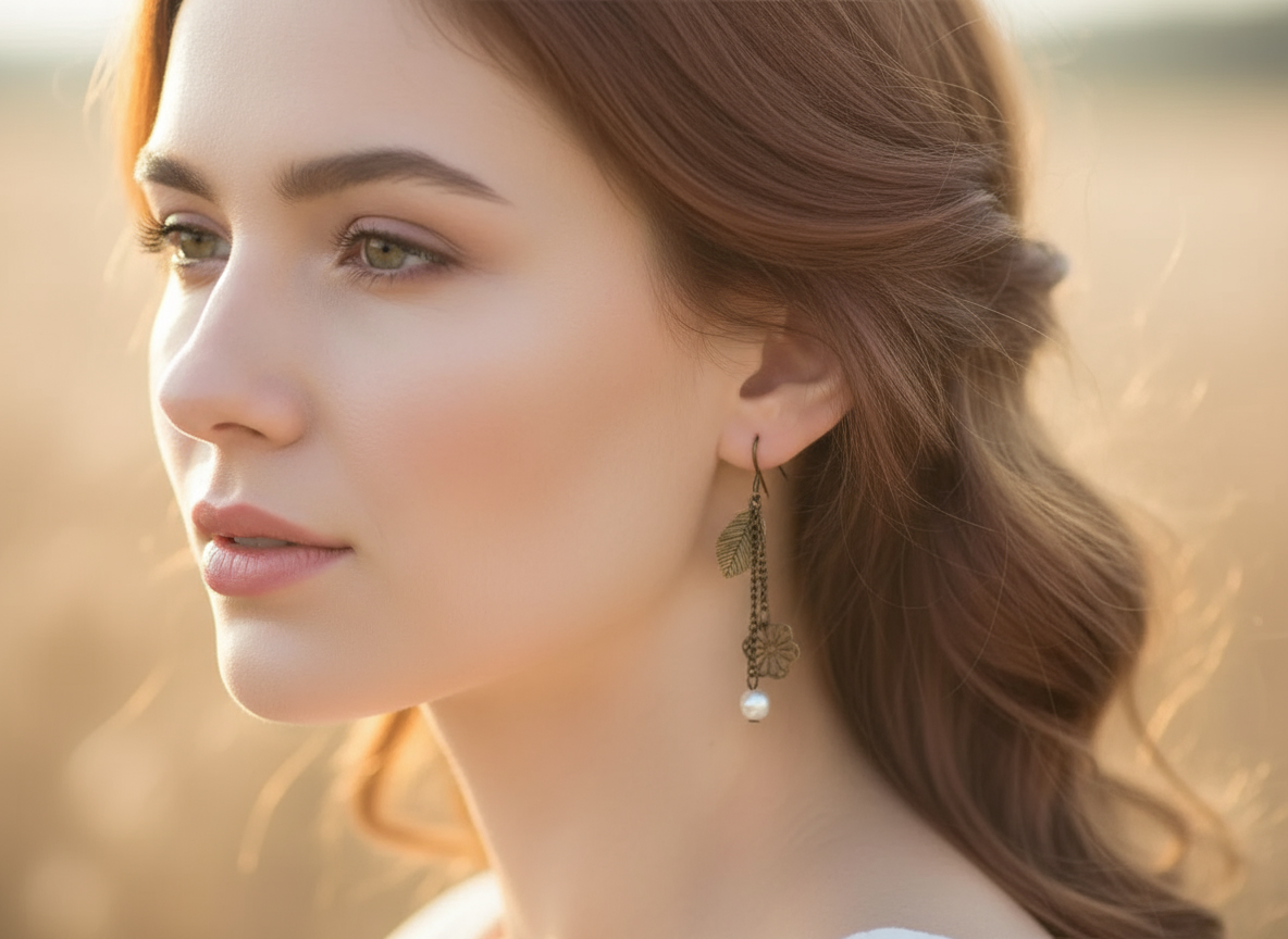 Pendientes bohemios y románticos vintage.