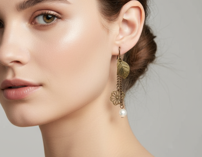 Pendientes bohemios y románticos vintage.