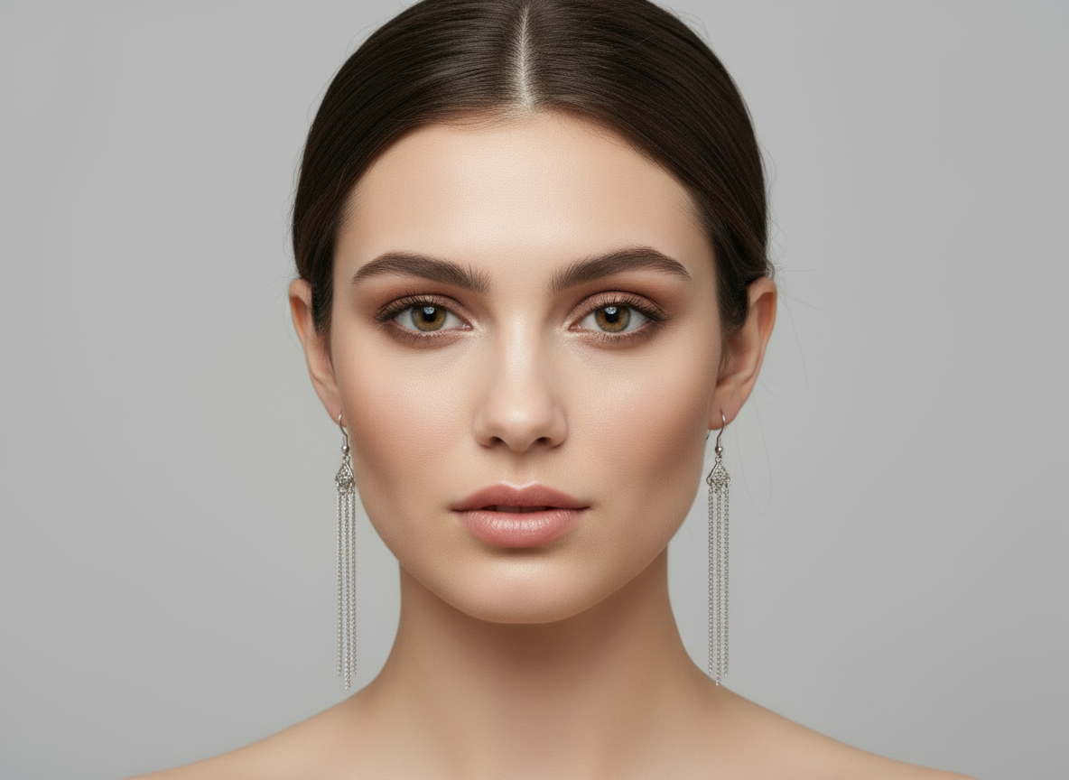 Long silver earrings Celtic style