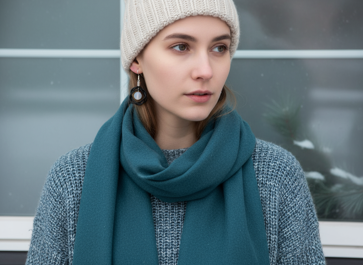 Pendientes ágata blanca y cuero