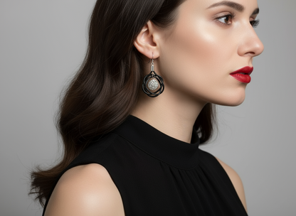 Pendientes con nudo celta de cuero y adornos étnicos