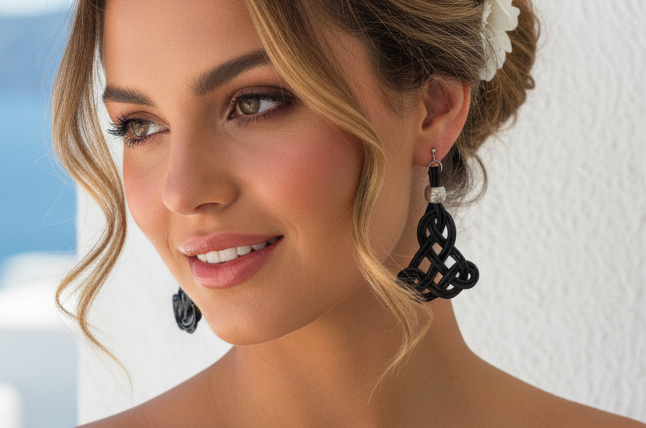 pendientes de cuero trenzado