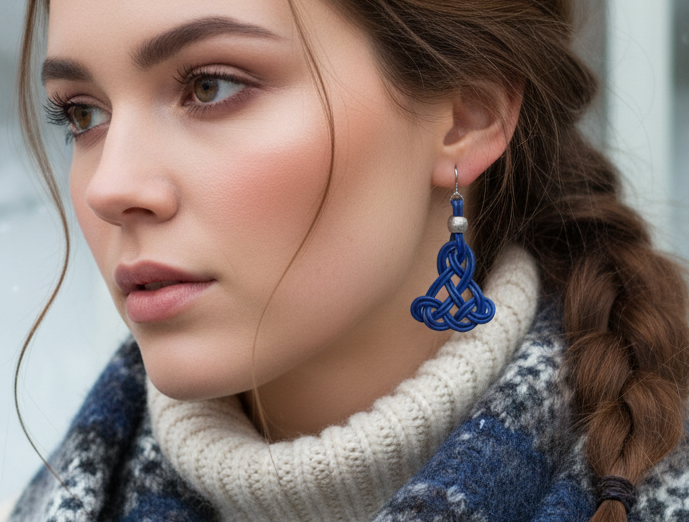 pendientes de cuero trenzado