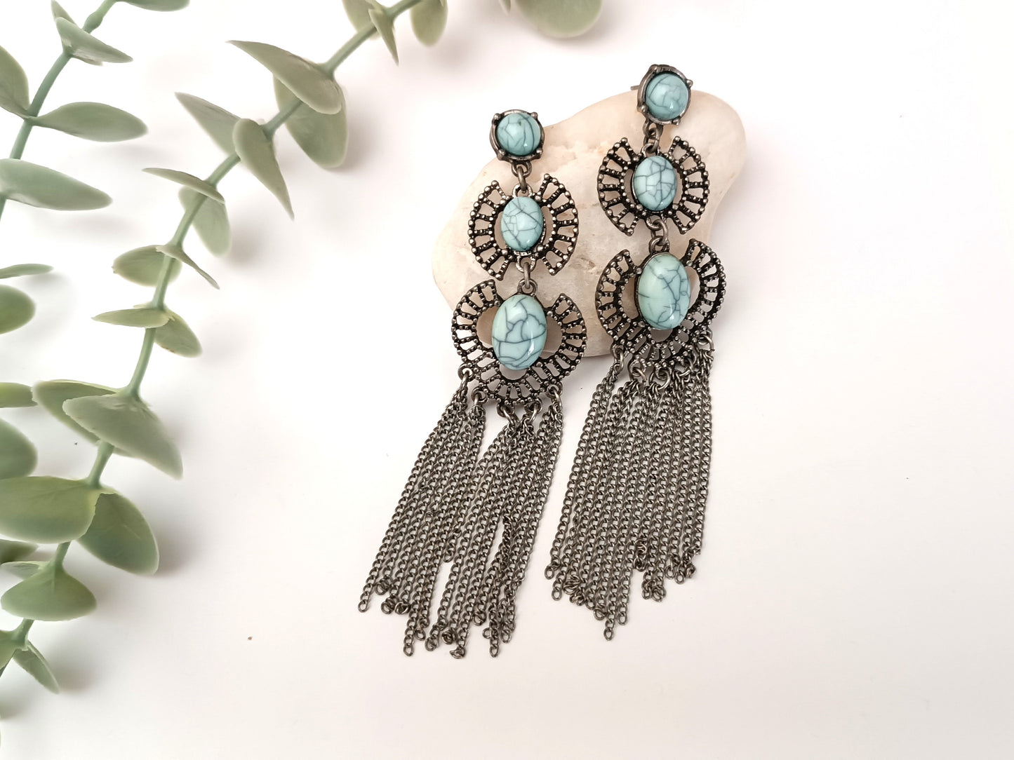 Boho earrings with turquoise