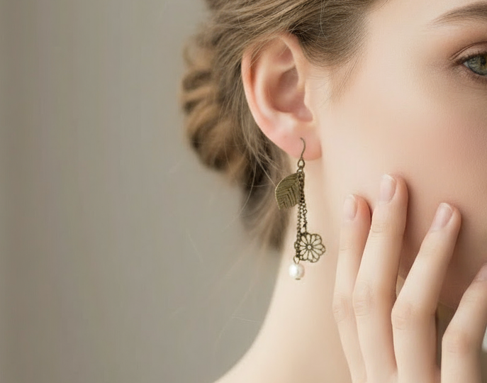 Pendientes bohemios y románticos vintage.