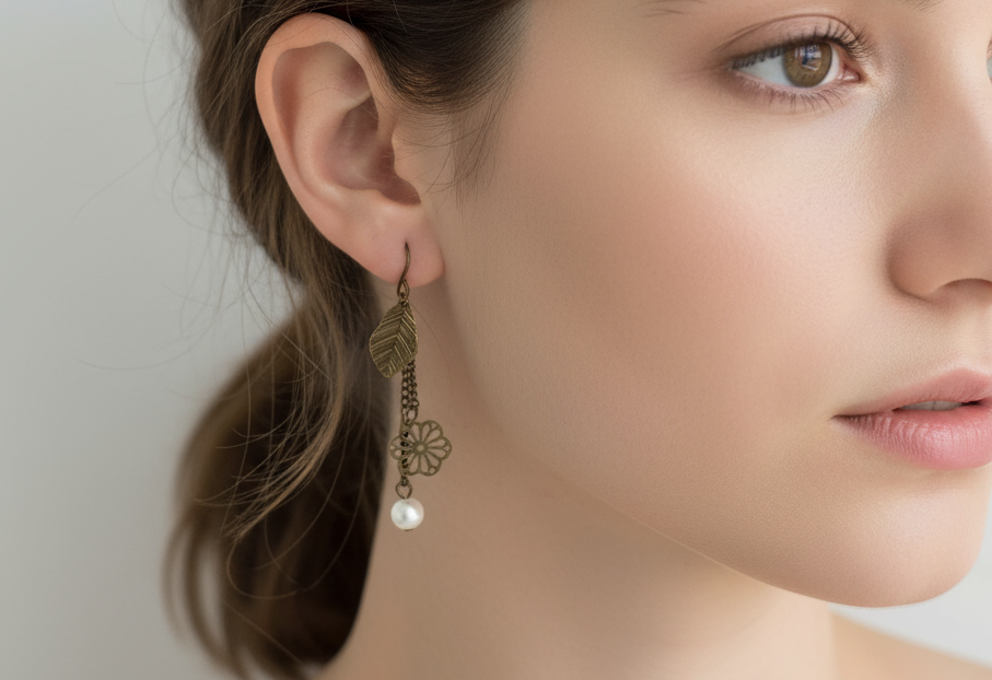 Pendientes bohemios y románticos vintage.