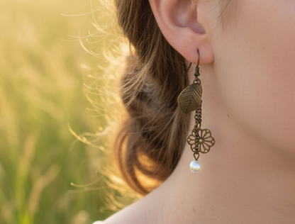 Pendientes bohemios y románticos vintage.