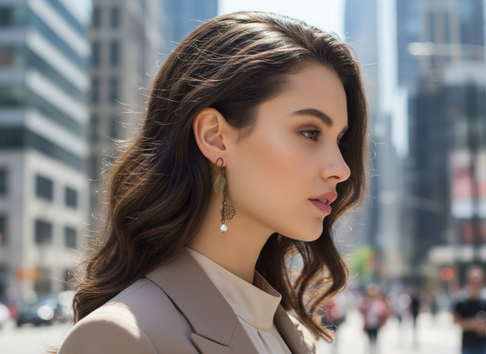 Boucle d'oreille vintage bohème et romantique