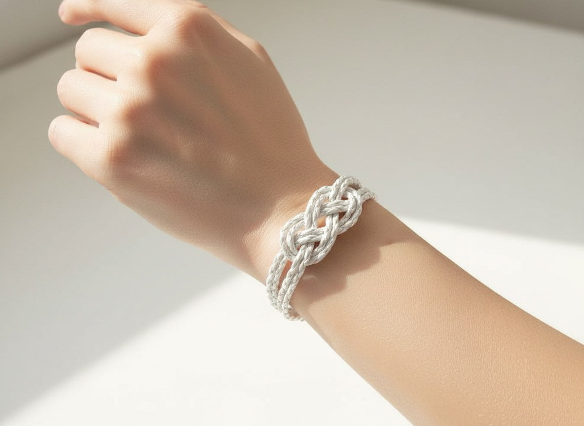 White bracelet with infinite sailor knot