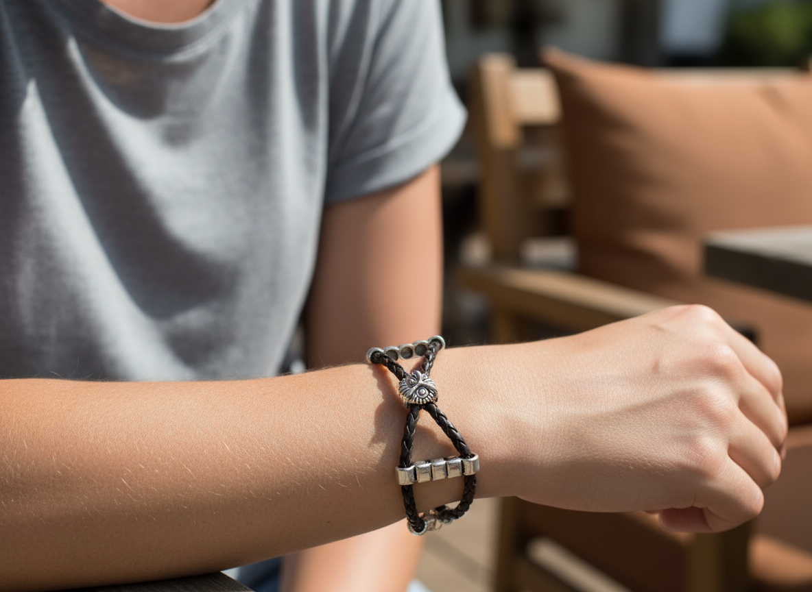 Bracelet en cuir tressé Lucky Owl