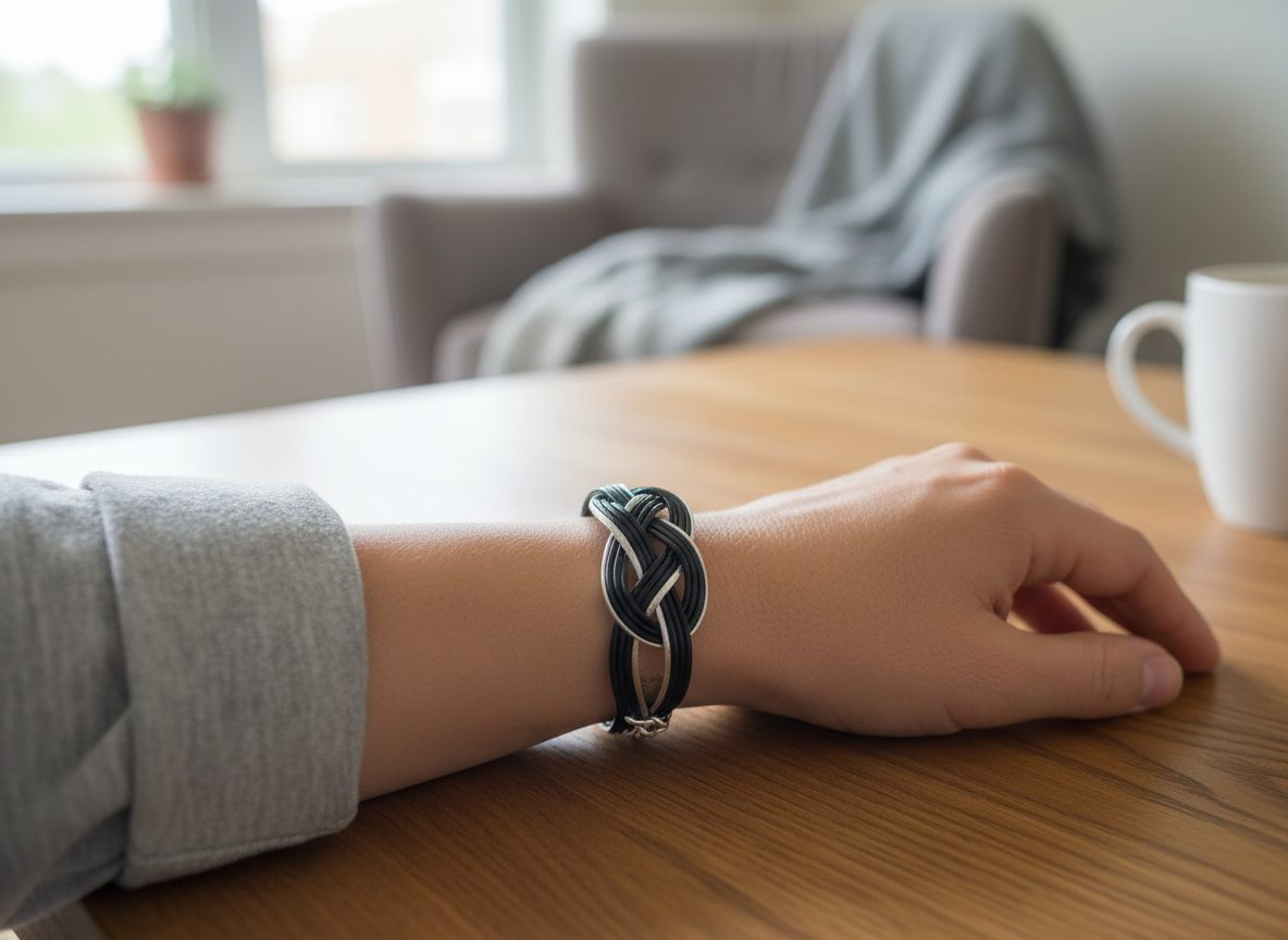 Bracelet unisexe en cuir avec nœud infini