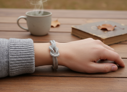 Braided bracelet with sailor knot.