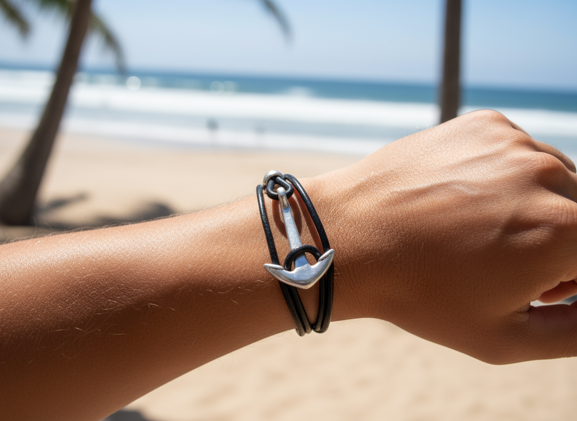 pulsera estilo marinero con ancla