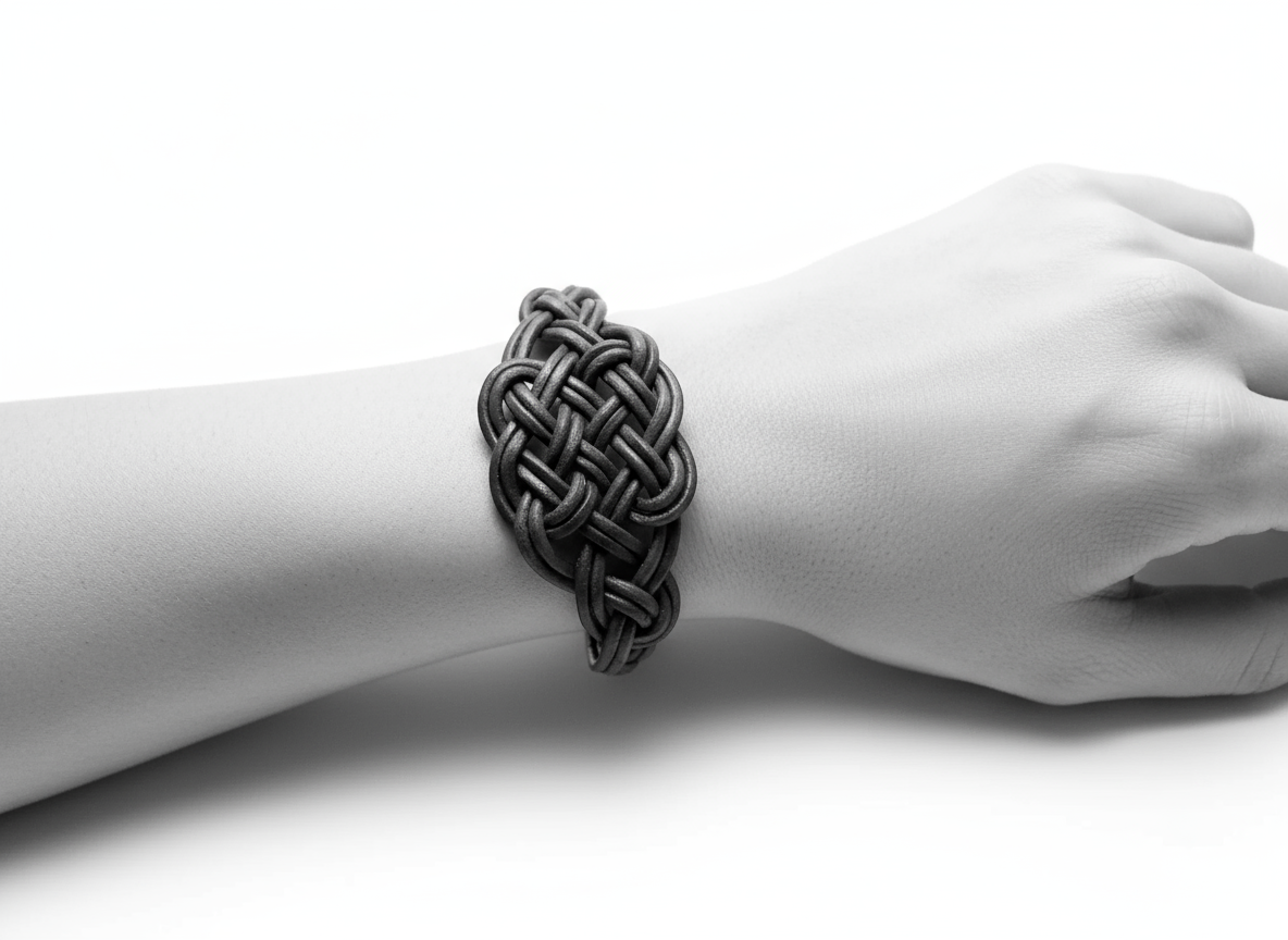 Pulsera de cuero trenzado con nudo celta