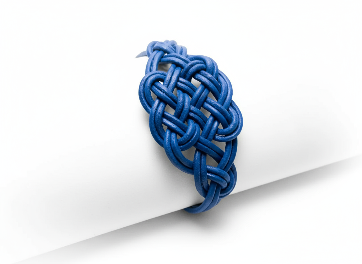 Bracelet en cuir tressé noeud celtique