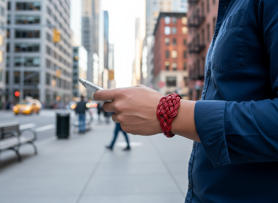 Pulsera de cuero trenzado con nudo celta